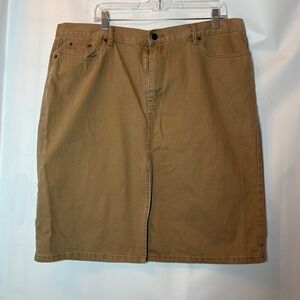 Old Navy Womens Khaki Tan Cotton Denim A Line Pencil Skirt Size 18